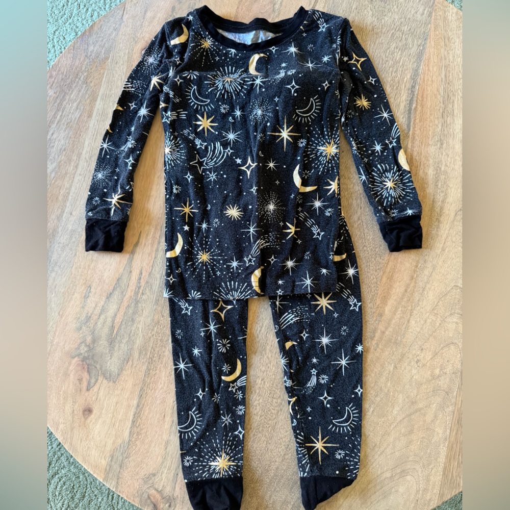 Little Sleepies Celestial Black and Gold Pajama Set